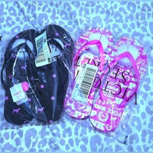 NWT 2 Victoria's Secret Pink Flip Flops Size 7